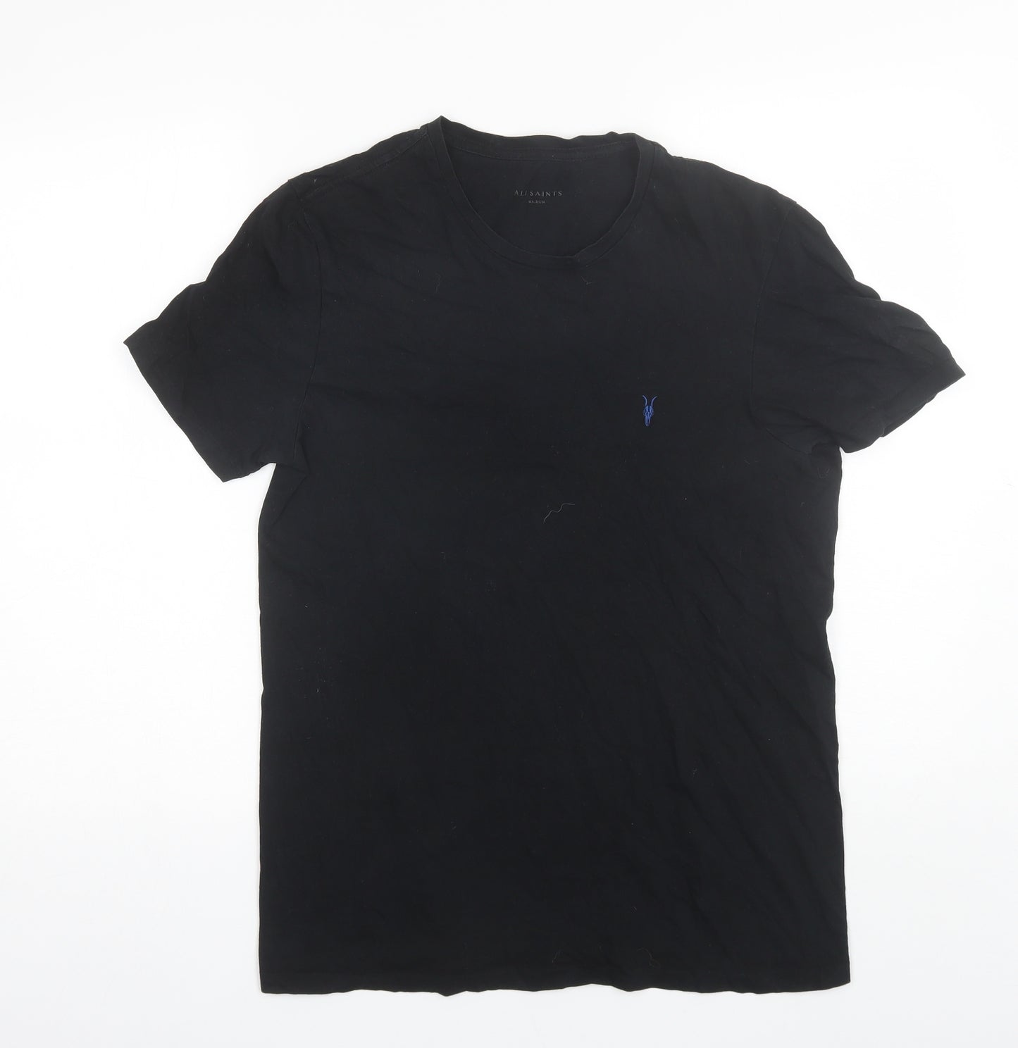 All Saints Mens Black  Cotton Blend  T-Shirt Size M Round Neck