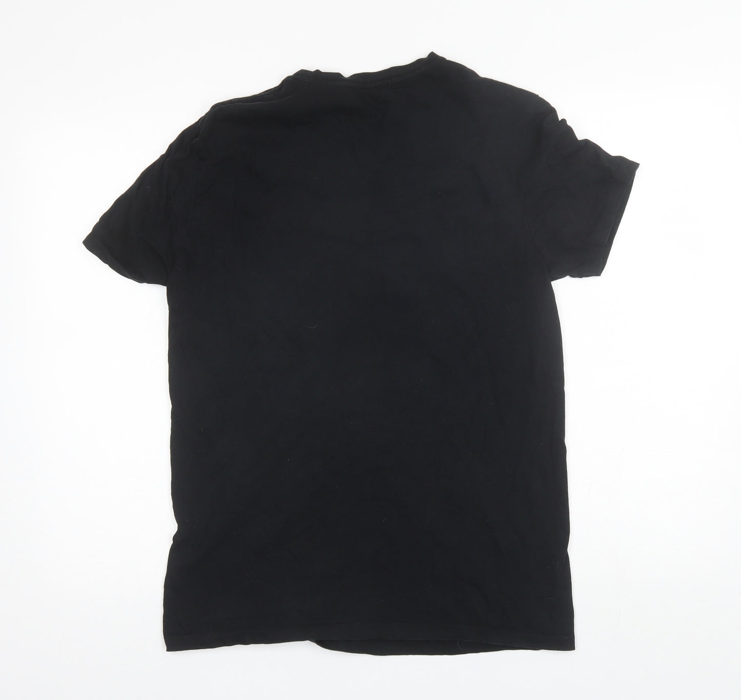 All Saints Mens Black  Cotton Blend  T-Shirt Size M Round Neck