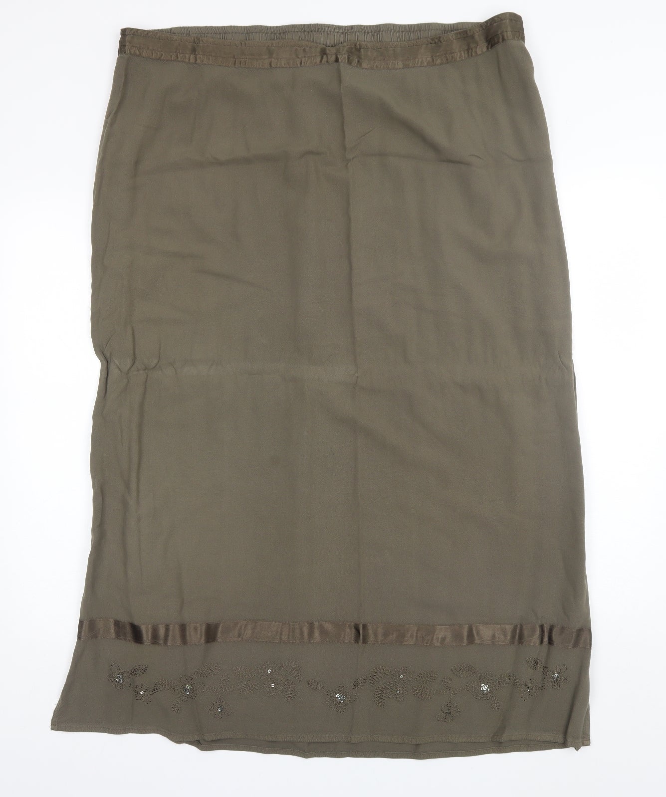 essence Womens Green  Viscose A-Line Skirt Size 22