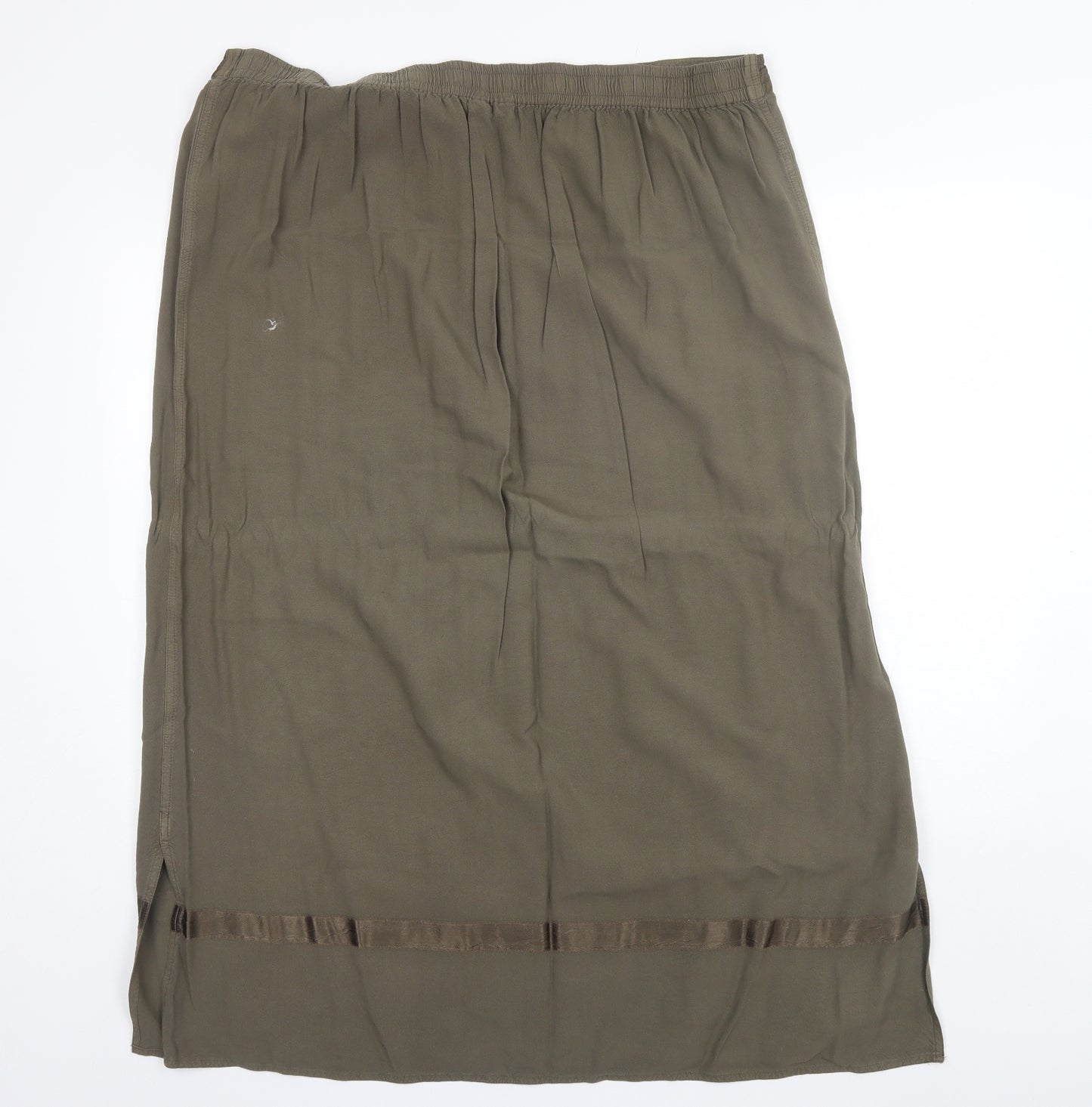 essence Womens Green  Viscose A-Line Skirt Size 22