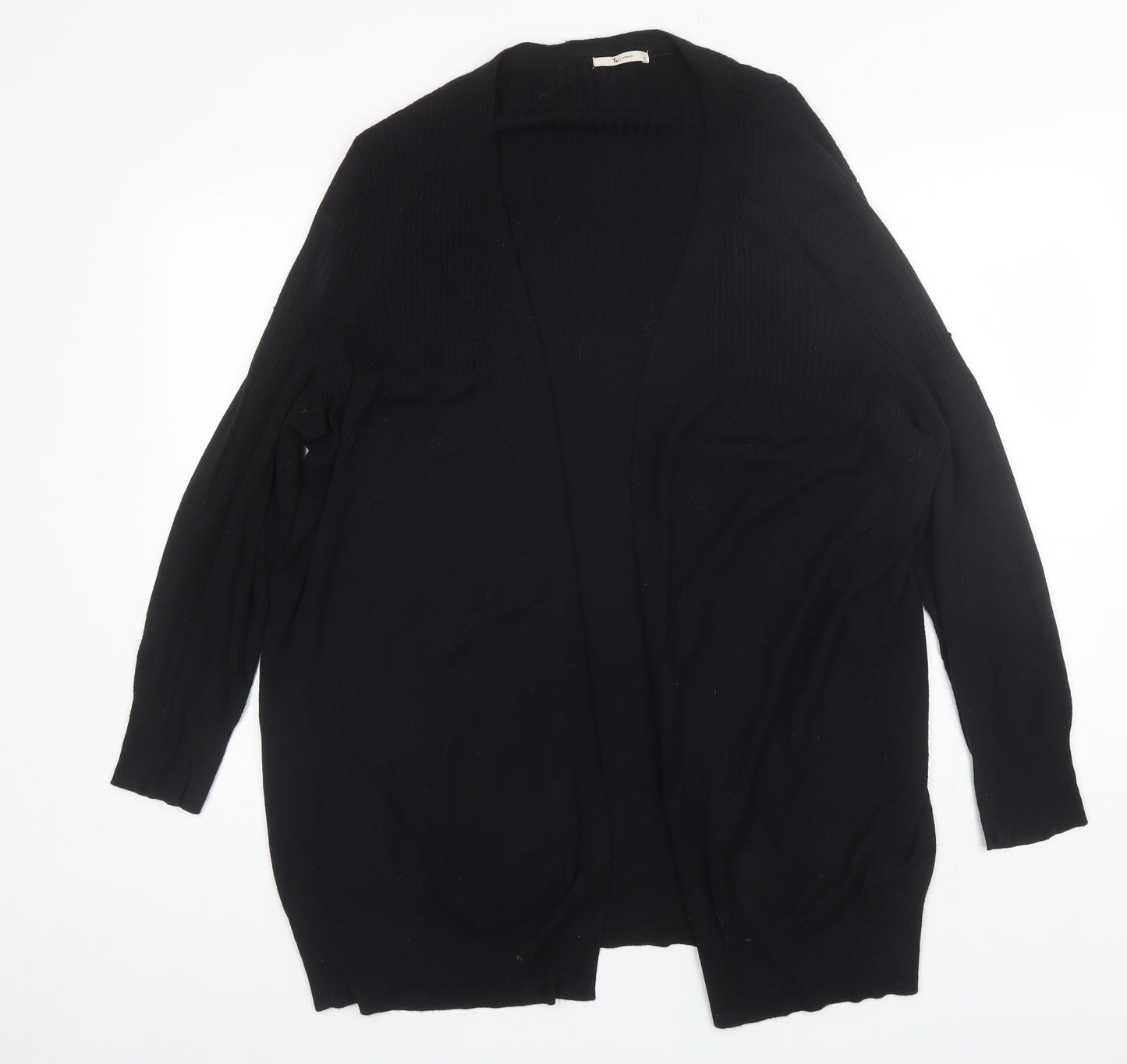 TU Womens Black V-Neck  Viscose Cardigan Jumper Size 22