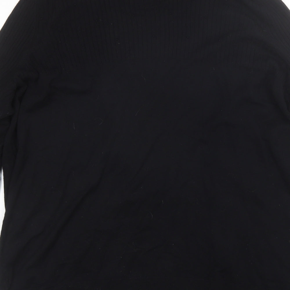 TU Womens Black V-Neck  Viscose Cardigan Jumper Size 22