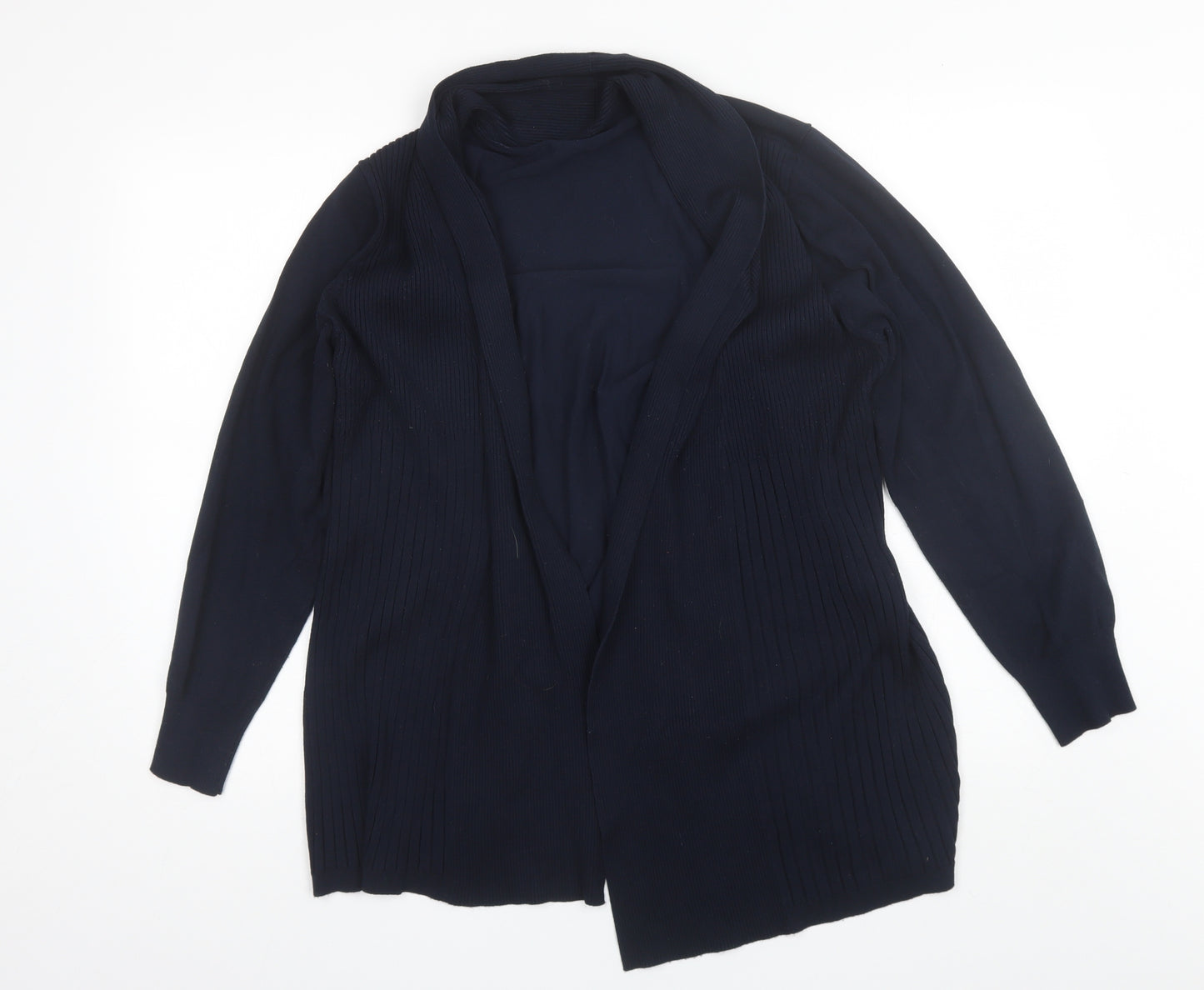Nutmeg Womens Blue V-Neck  Viscose Cardigan Jumper Size 22