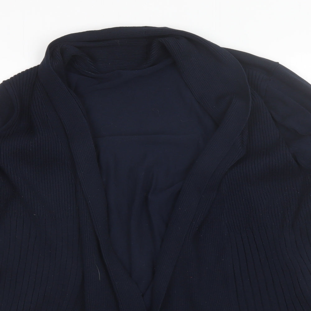 Nutmeg Womens Blue V-Neck  Viscose Cardigan Jumper Size 22