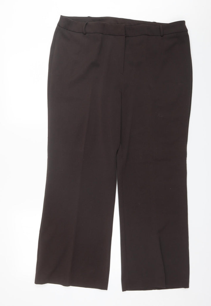Berkertex Womens Brown Polyester Dress Pants Trousers Size 20 L28 in Regular