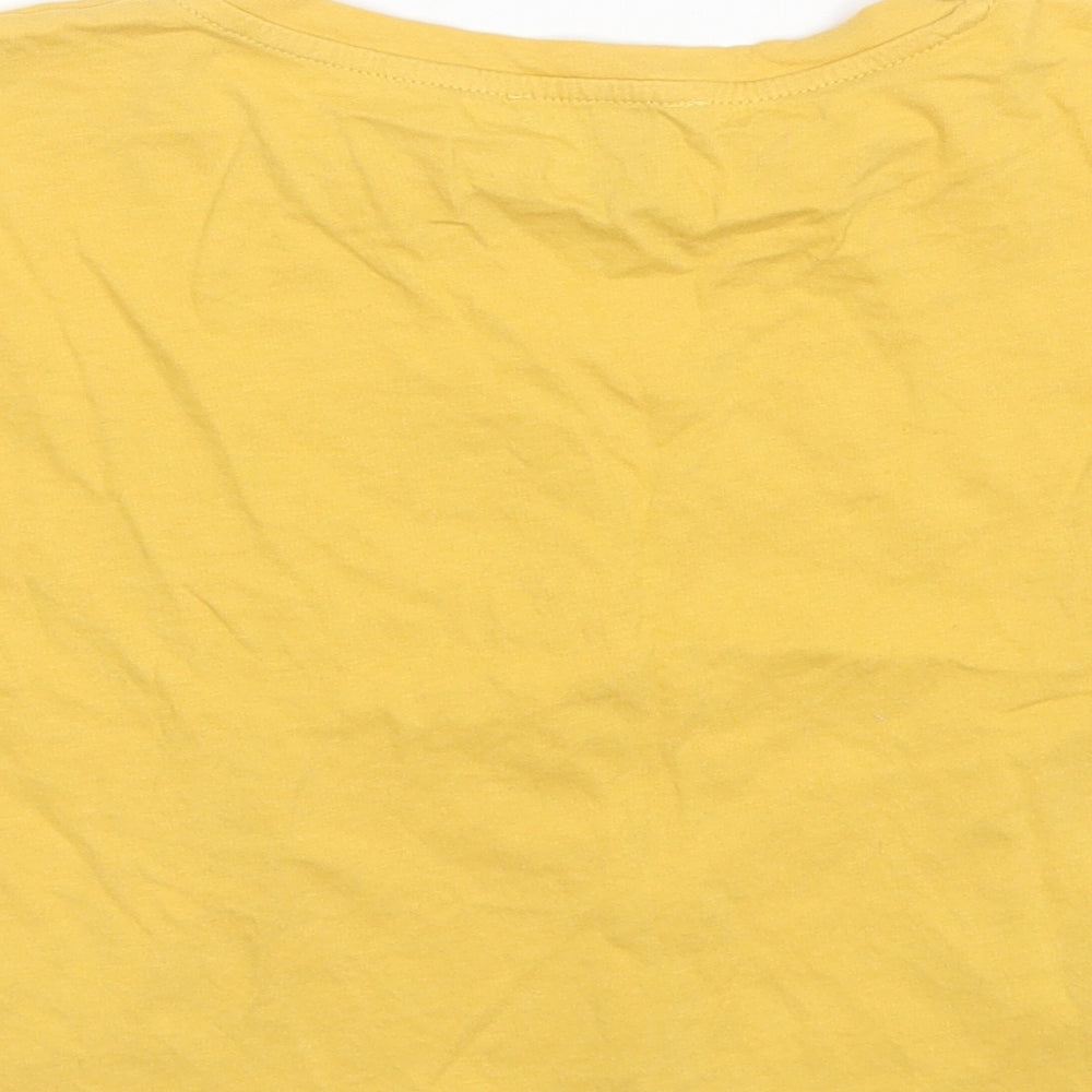 New Look Girls Yellow  Cotton Basic T-Shirt Size 14-15 Years Round Neck