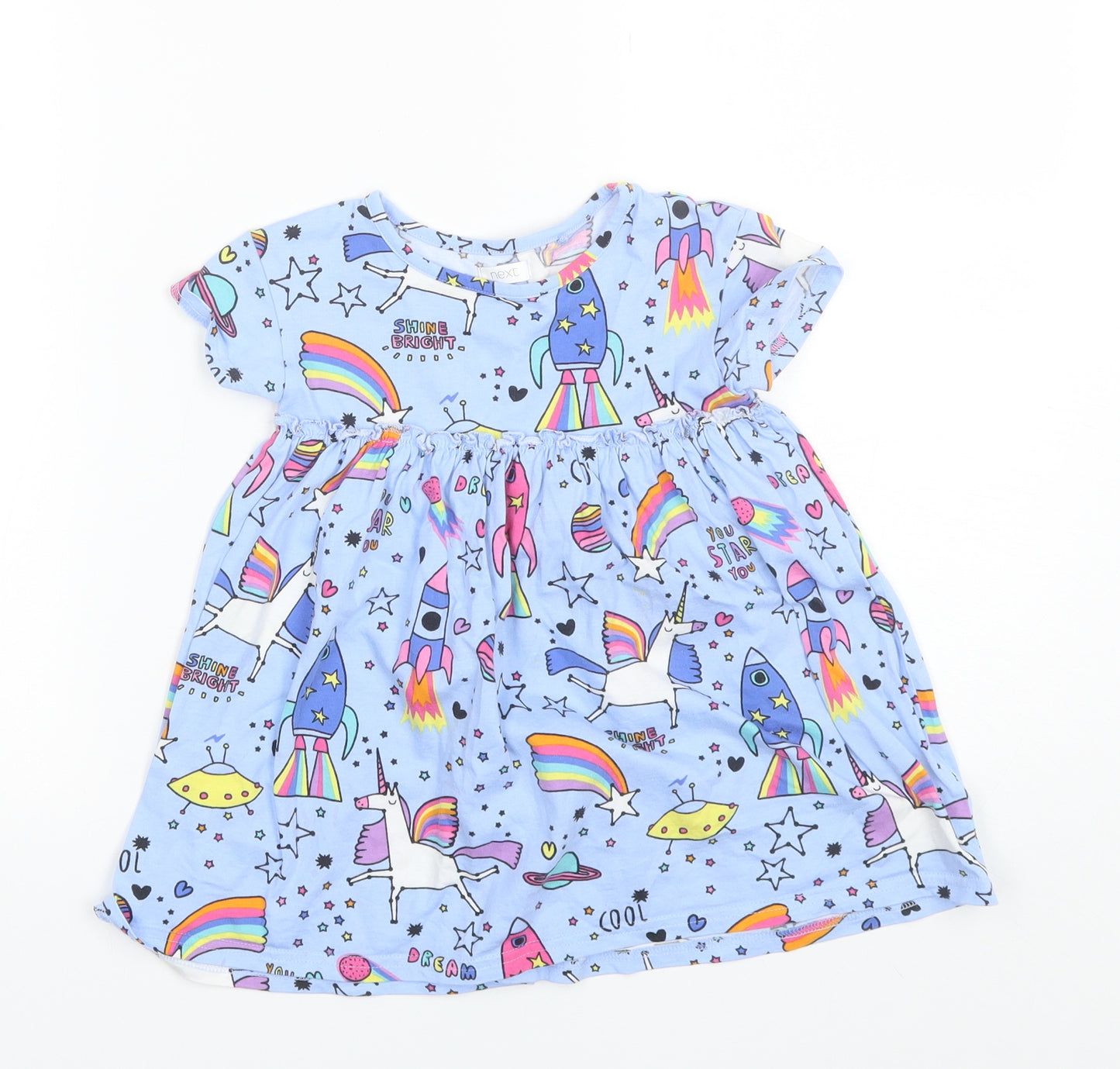 NEXT Baby Blue  Cotton Shift  Size 18-24 Months  Round Neck