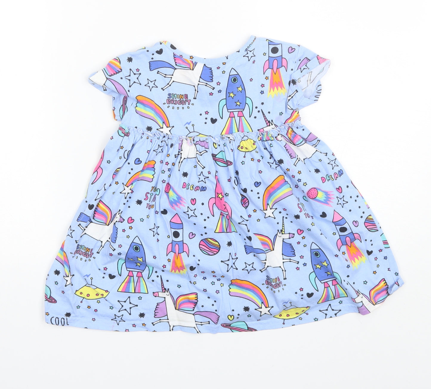 NEXT Baby Blue  Cotton Shift  Size 18-24 Months  Round Neck