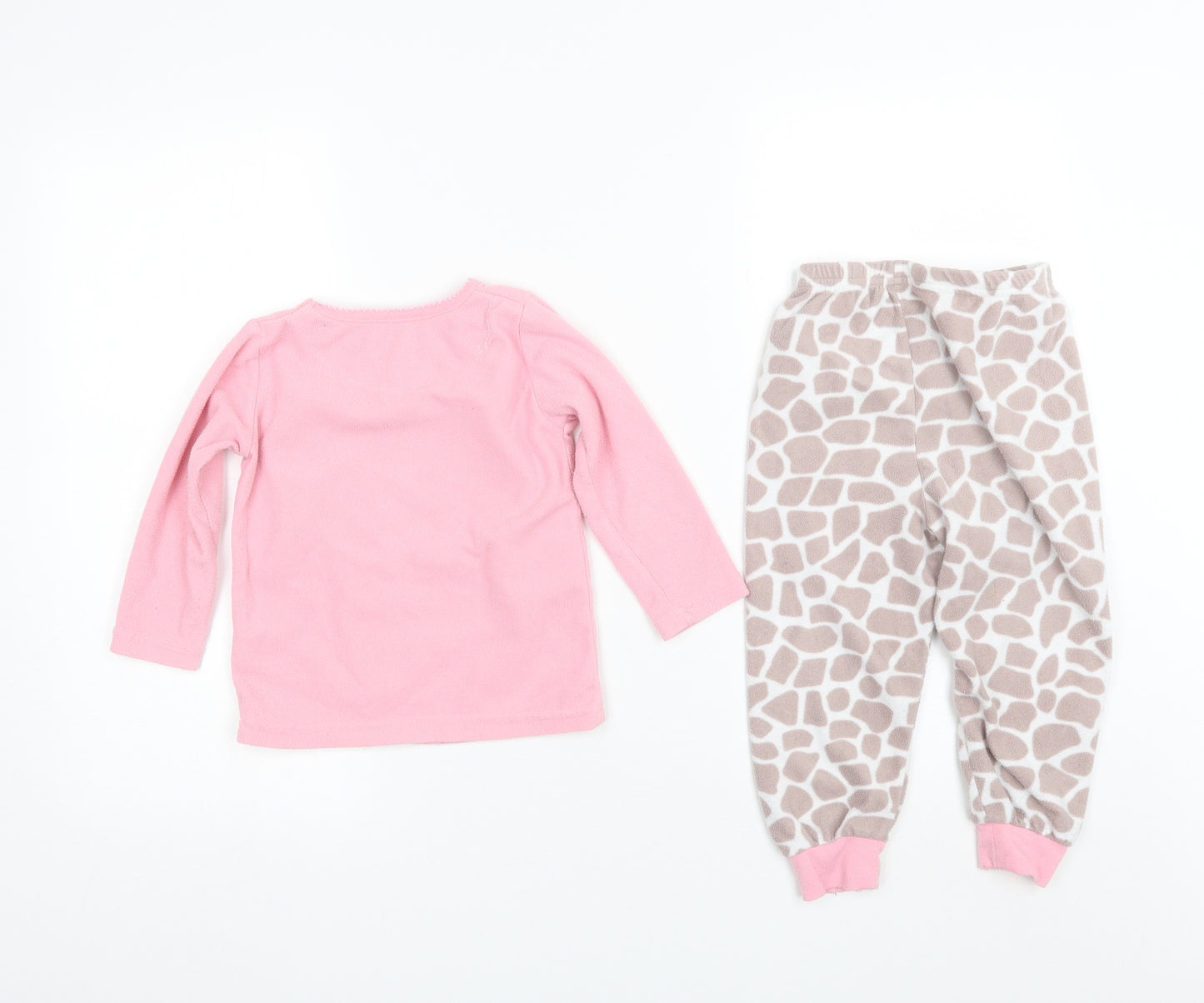 YD Girls Pink Animal Print Polyester  Pyjama Set Size 2-3 Years