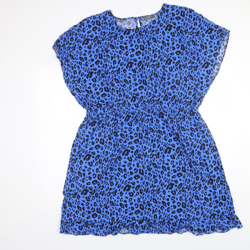 Papaya Womens Blue Animal Print Viscose Shift  Size 20  Round Neck