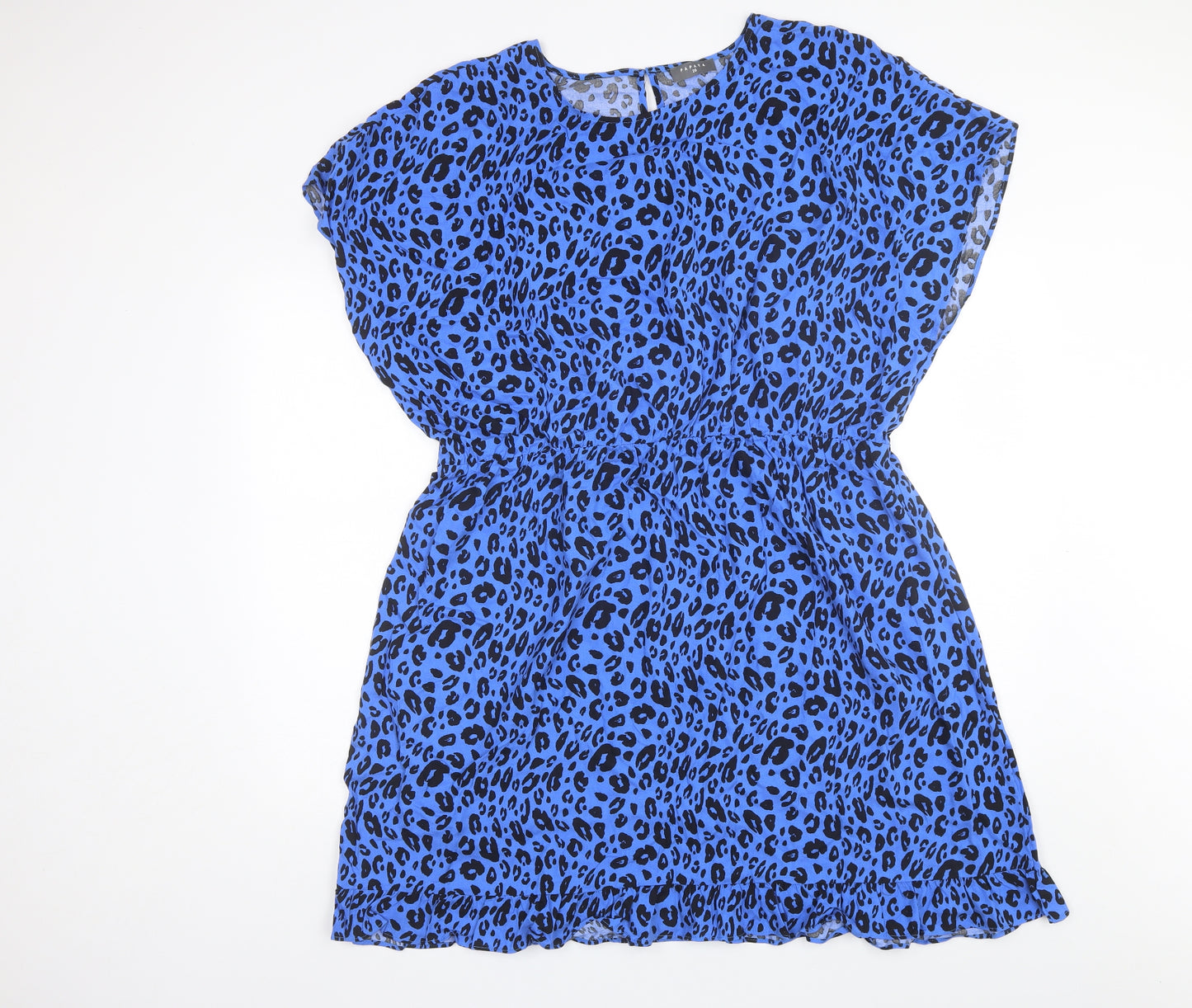 Papaya Womens Blue Animal Print Viscose Shift  Size 20  Round Neck