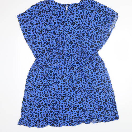 Papaya Womens Blue Animal Print Viscose Shift  Size 20  Round Neck