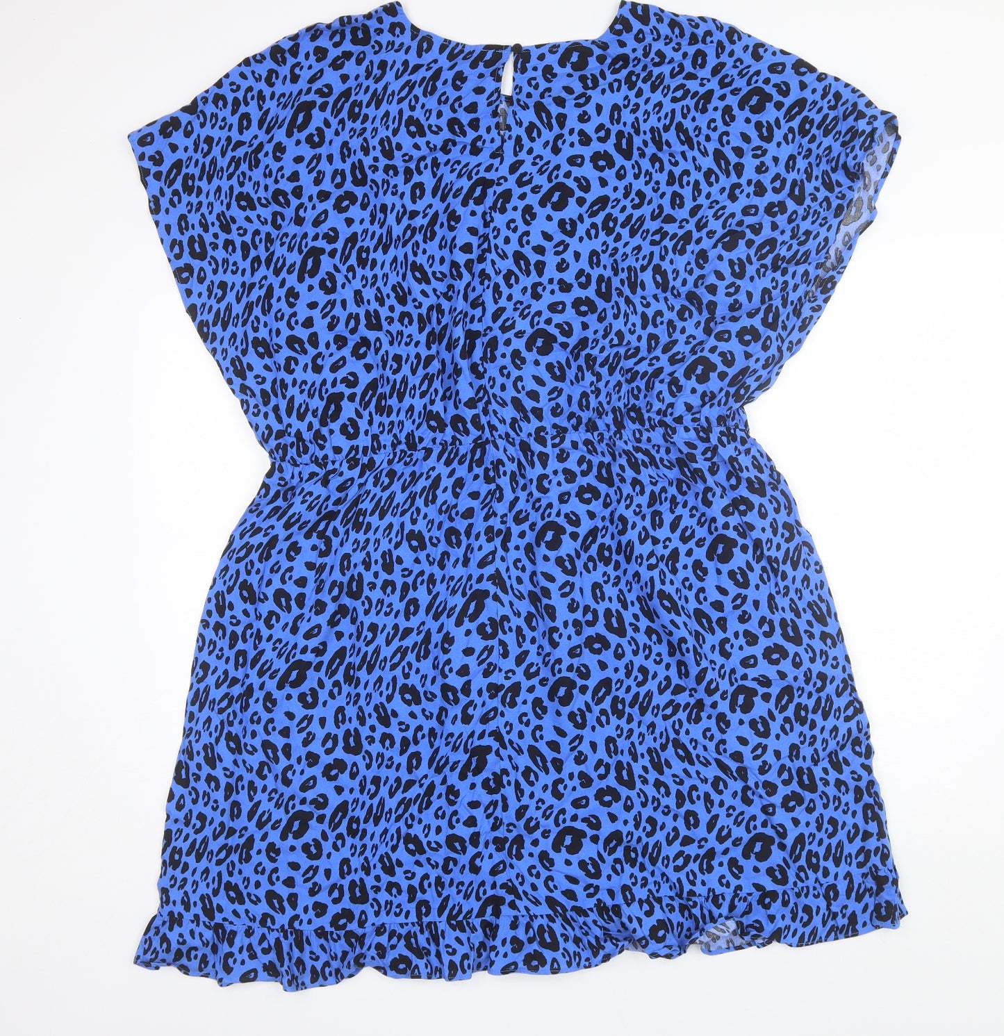 Papaya Womens Blue Animal Print Viscose Shift  Size 20  Round Neck