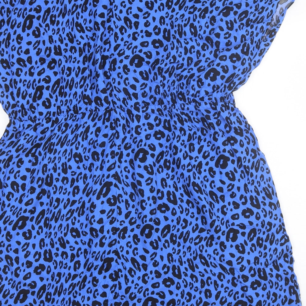 Papaya Womens Blue Animal Print Viscose Shift  Size 20  Round Neck