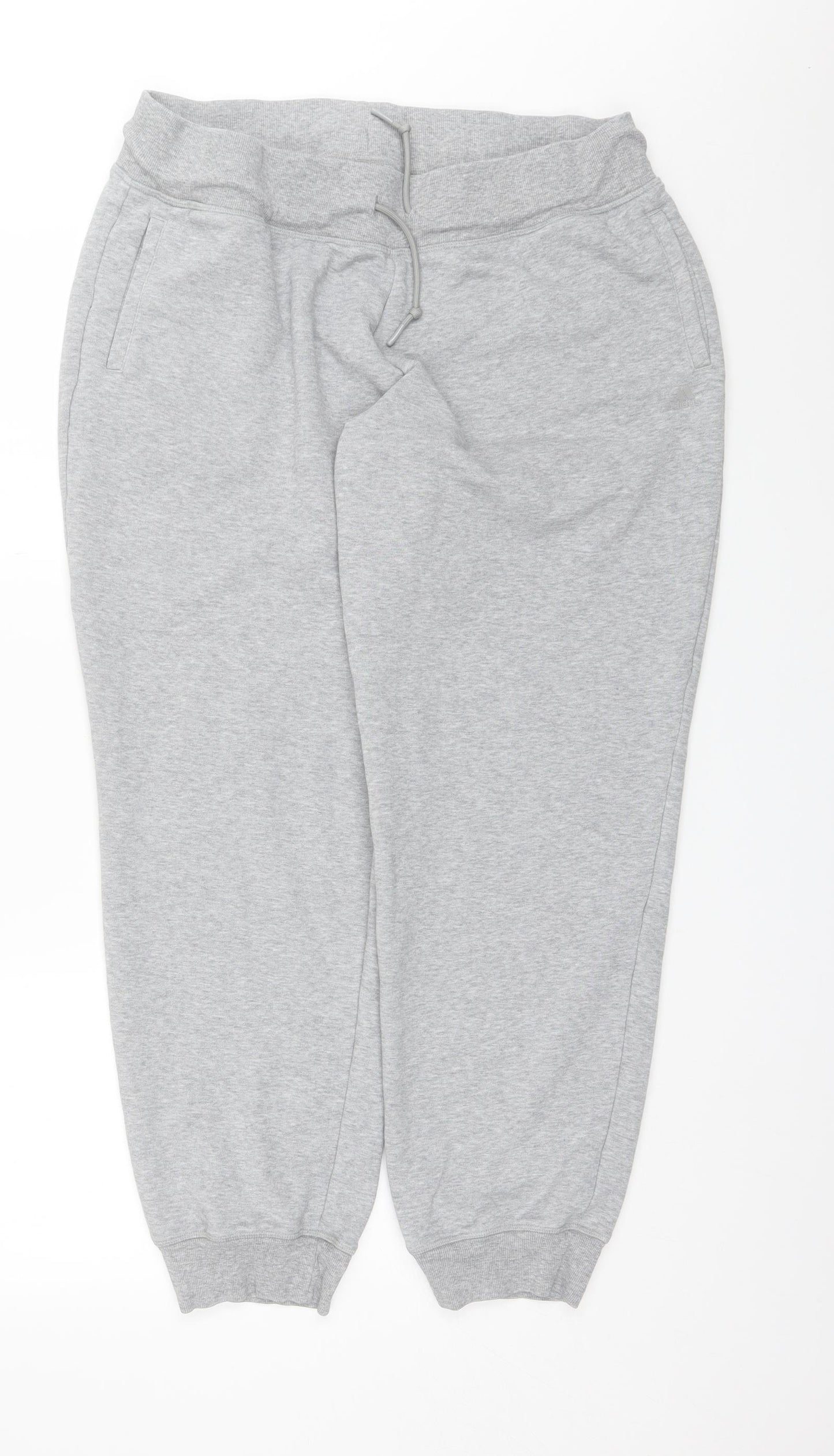 adidas Womens Grey  Cotton Sweatpants Trousers Size XL L28 in Regular