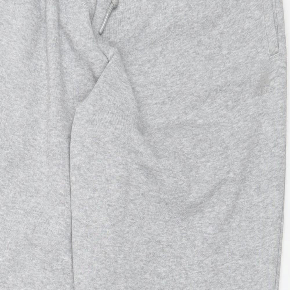 adidas Womens Grey  Cotton Sweatpants Trousers Size XL L28 in Regular