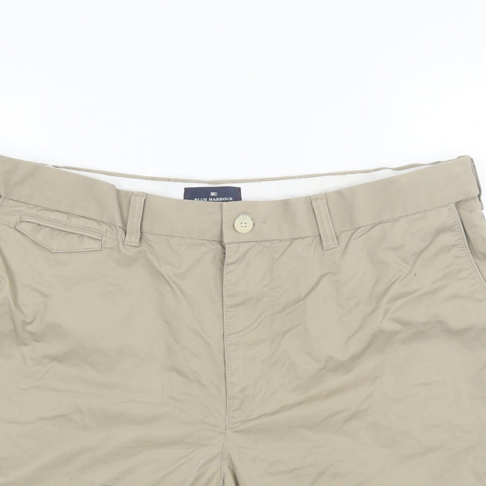 Marks and Spencer Mens Beige  Cotton Chino Shorts Size 38 L11 in Regular