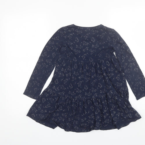F&F Girls Blue  Cotton Shift  Size 8-9 Years  Round Neck