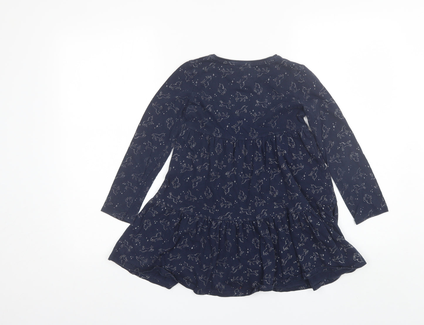 F&F Girls Blue  Cotton Shift  Size 8-9 Years  Round Neck