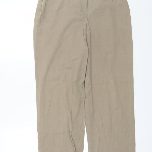 JM Collection Womens Beige  Polyester Trousers  Size 12 L28 in Regular