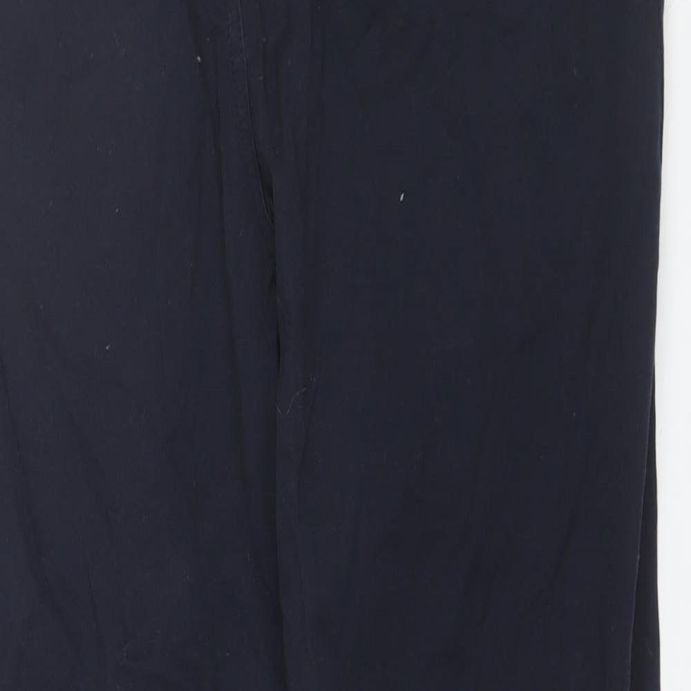 Marks and Spencer Womens Blue  Cotton Trousers  Size 20 L29 in Regular