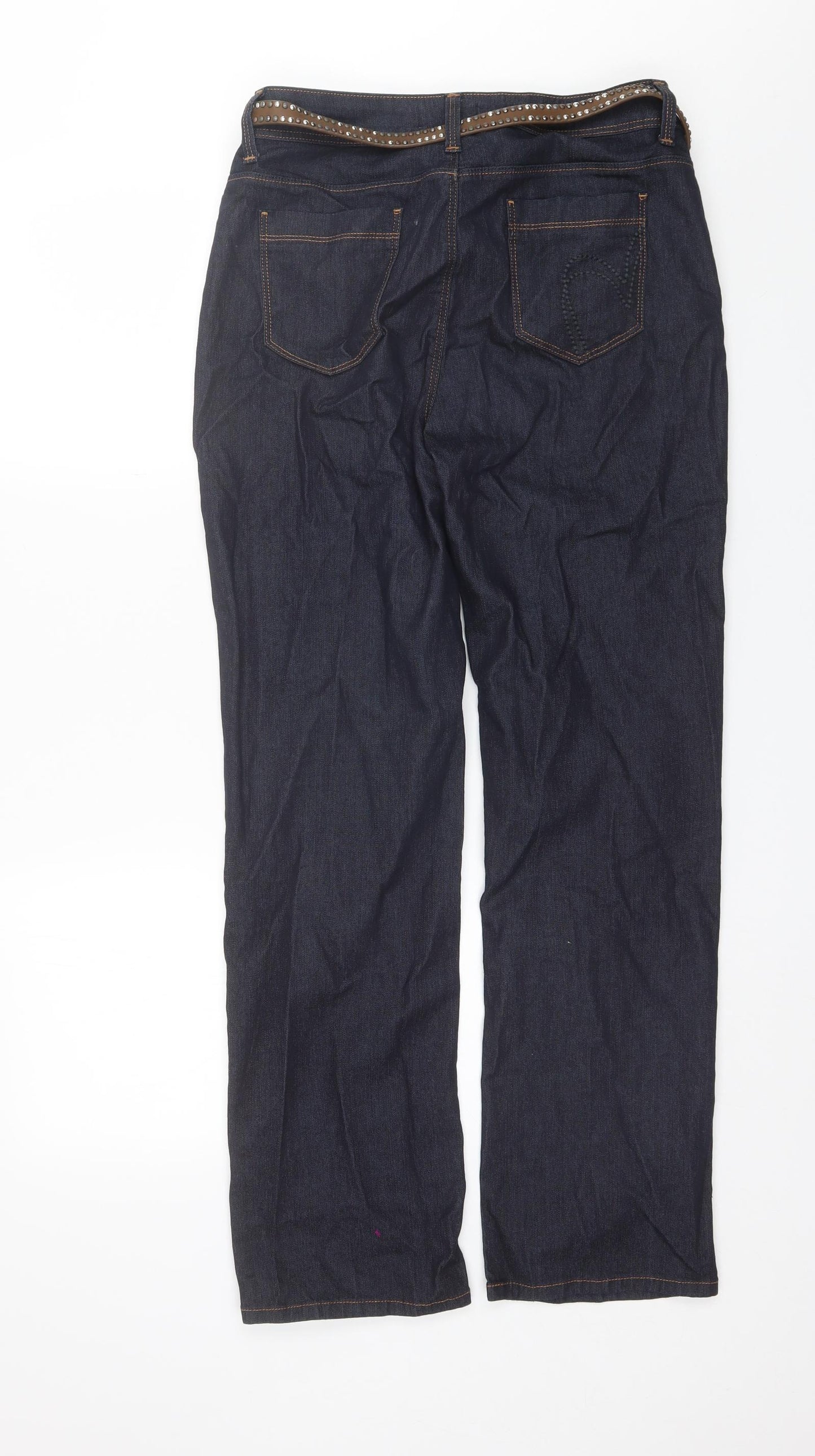 Per Una Womens Blue  Cotton Skinny Jeans Size 12 L30 in Regular