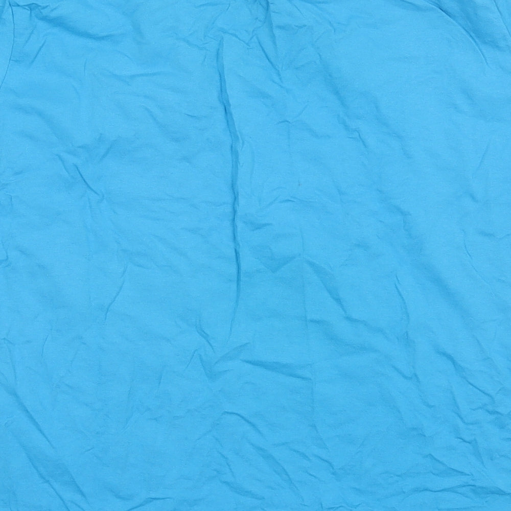 Fruit of the Loom Womens Blue  Cotton Basic T-Shirt Size 2XL Round Neck