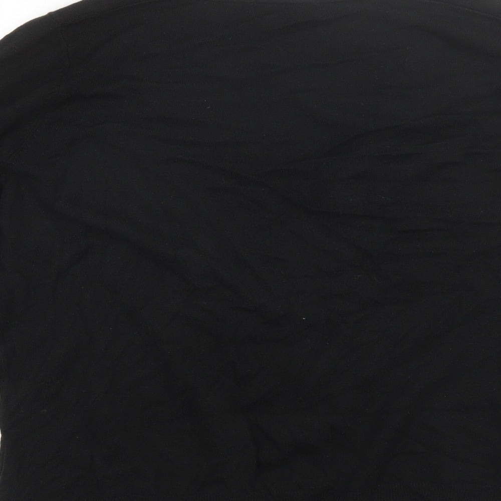 Marks and Spencer Womens Black V-Neck  Acrylic Cardigan Jumper Size 24