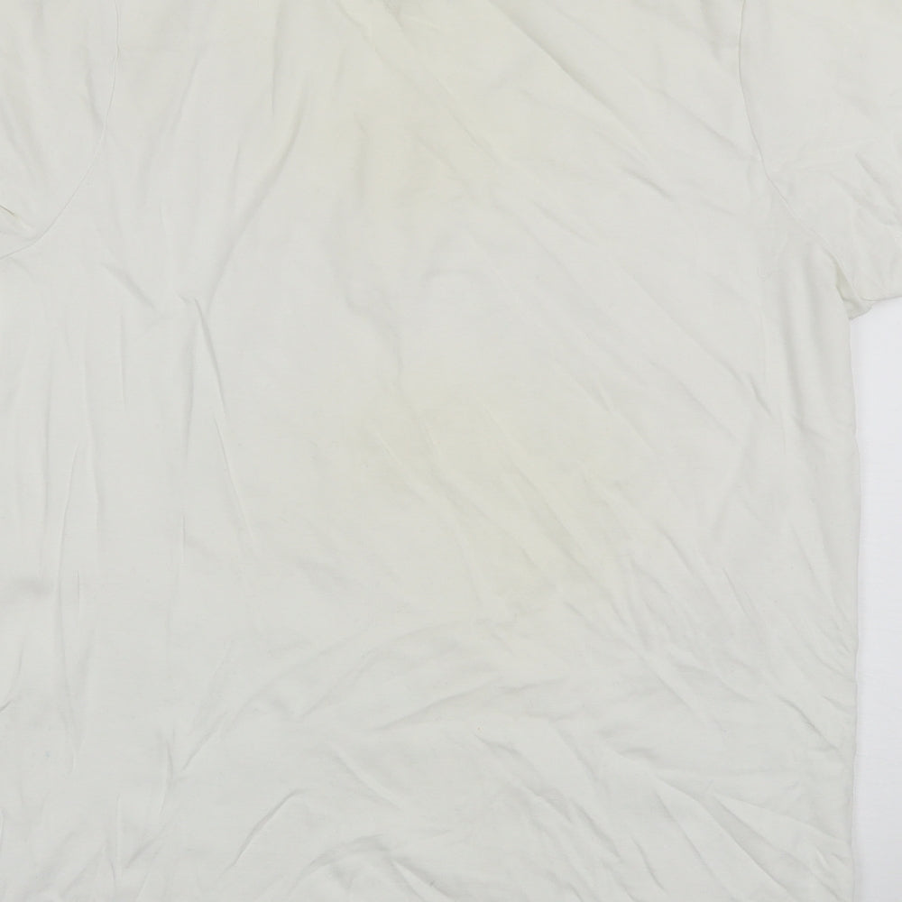 Casual Collection Womens White  Cotton Basic T-Shirt Size 22 Round Neck