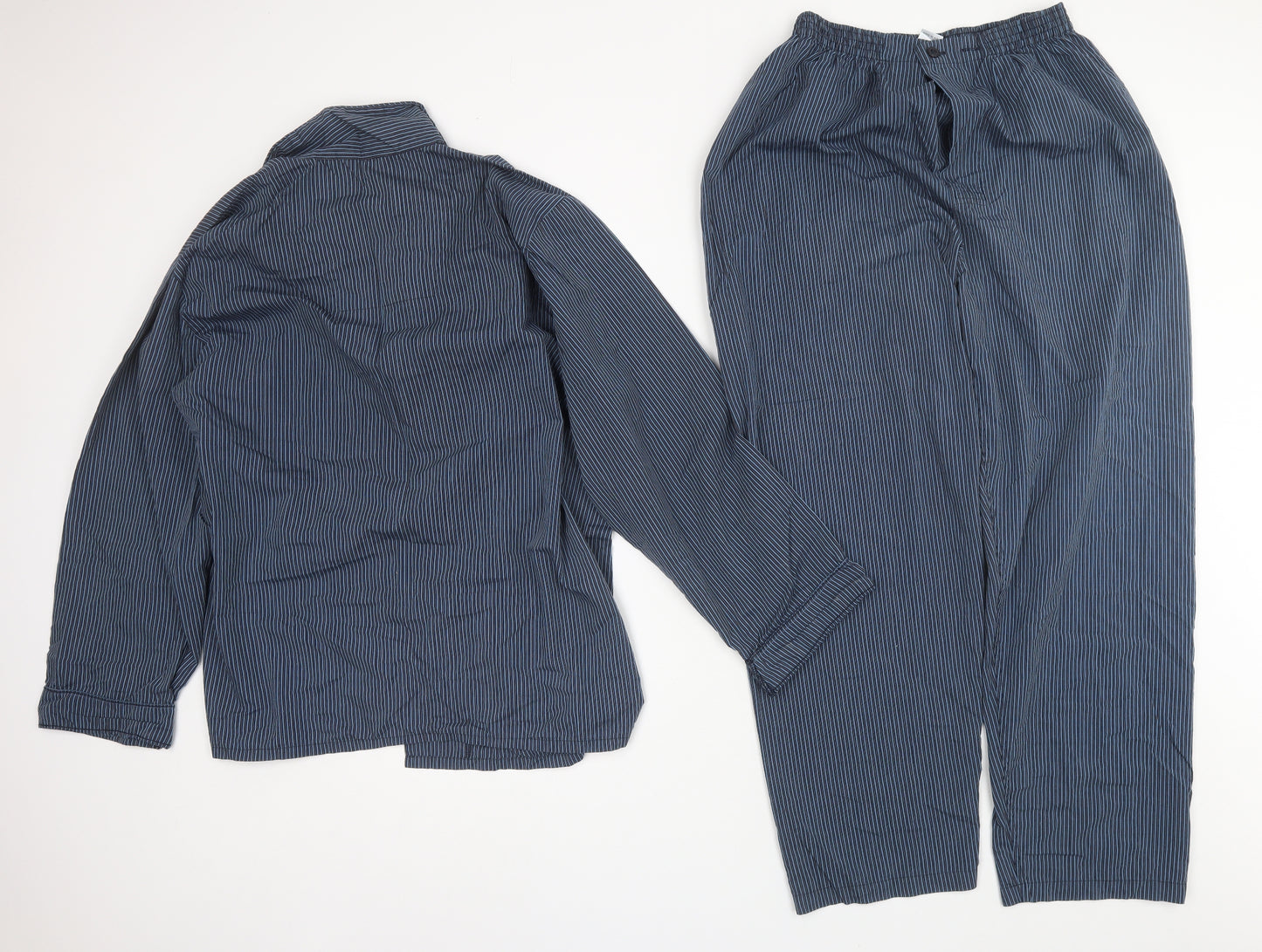 Debenhams Mens Blue Striped Polyester  Pyjama Set Size S