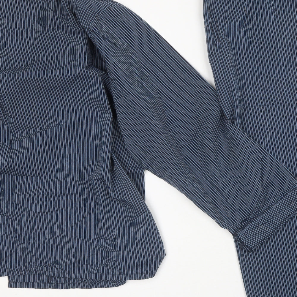 Debenhams Mens Blue Striped Polyester  Pyjama Set Size S