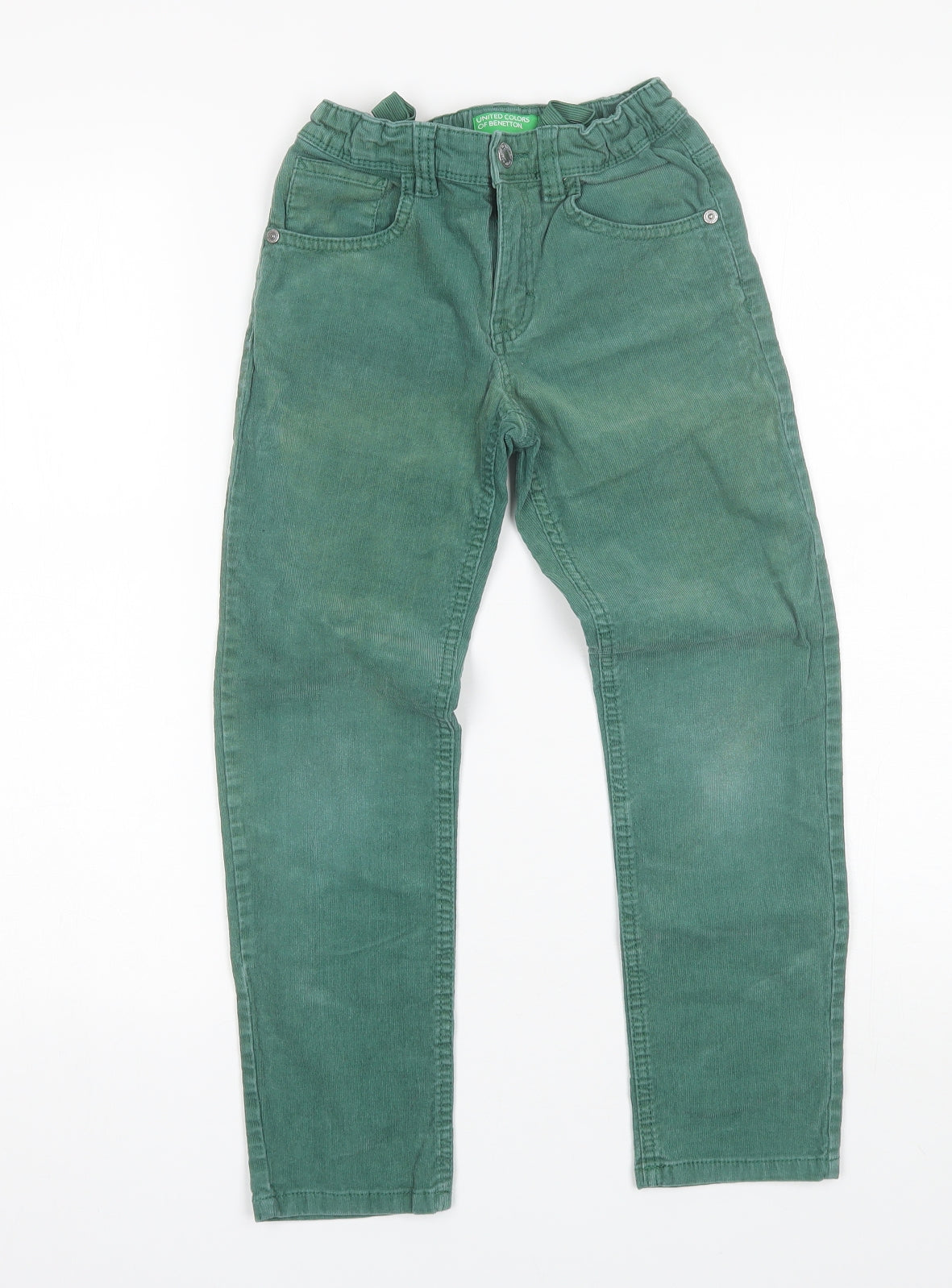 United Colors of Benetton Boys Green  Cotton Chino Trousers Size 7-8 Years  Regular