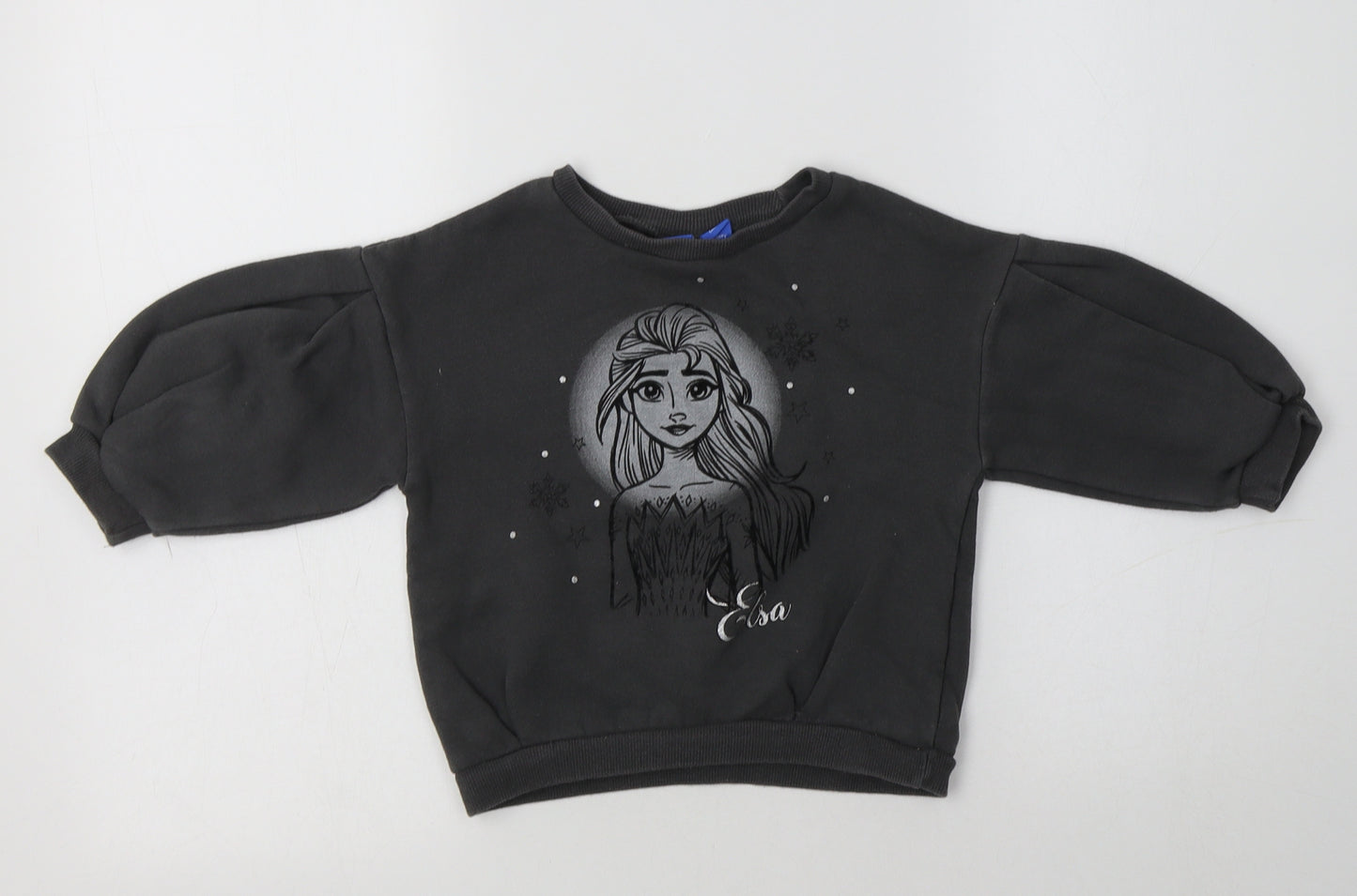 Primark Girls Grey  Cotton Pullover Sweatshirt Size 2-3 Years   - Elsa