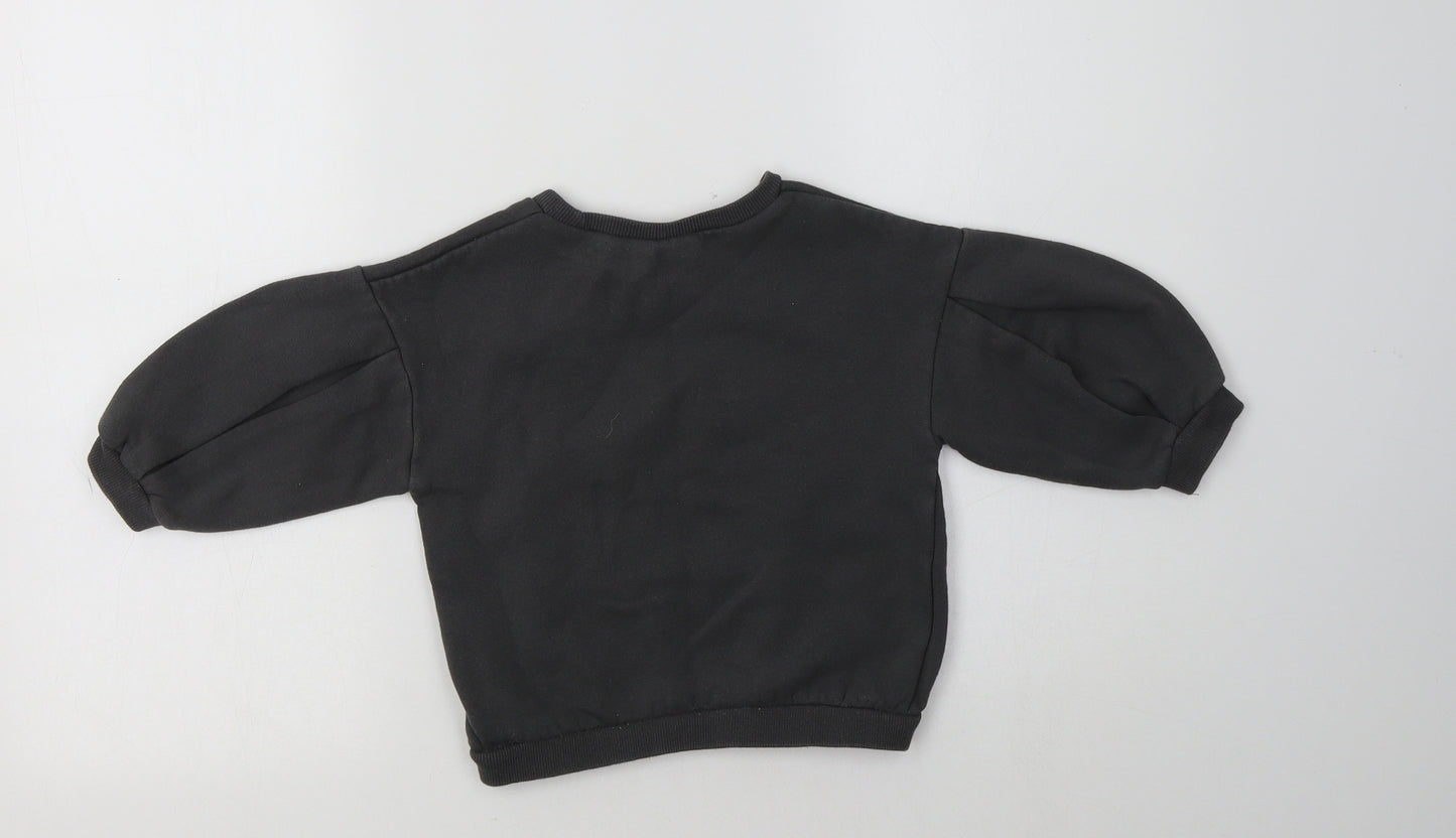 Primark Girls Grey  Cotton Pullover Sweatshirt Size 2-3 Years   - Elsa