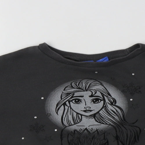 Primark Girls Grey  Cotton Pullover Sweatshirt Size 2-3 Years   - Elsa