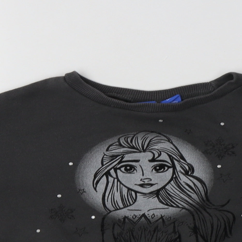 Primark Girls Grey  Cotton Pullover Sweatshirt Size 2-3 Years   - Elsa