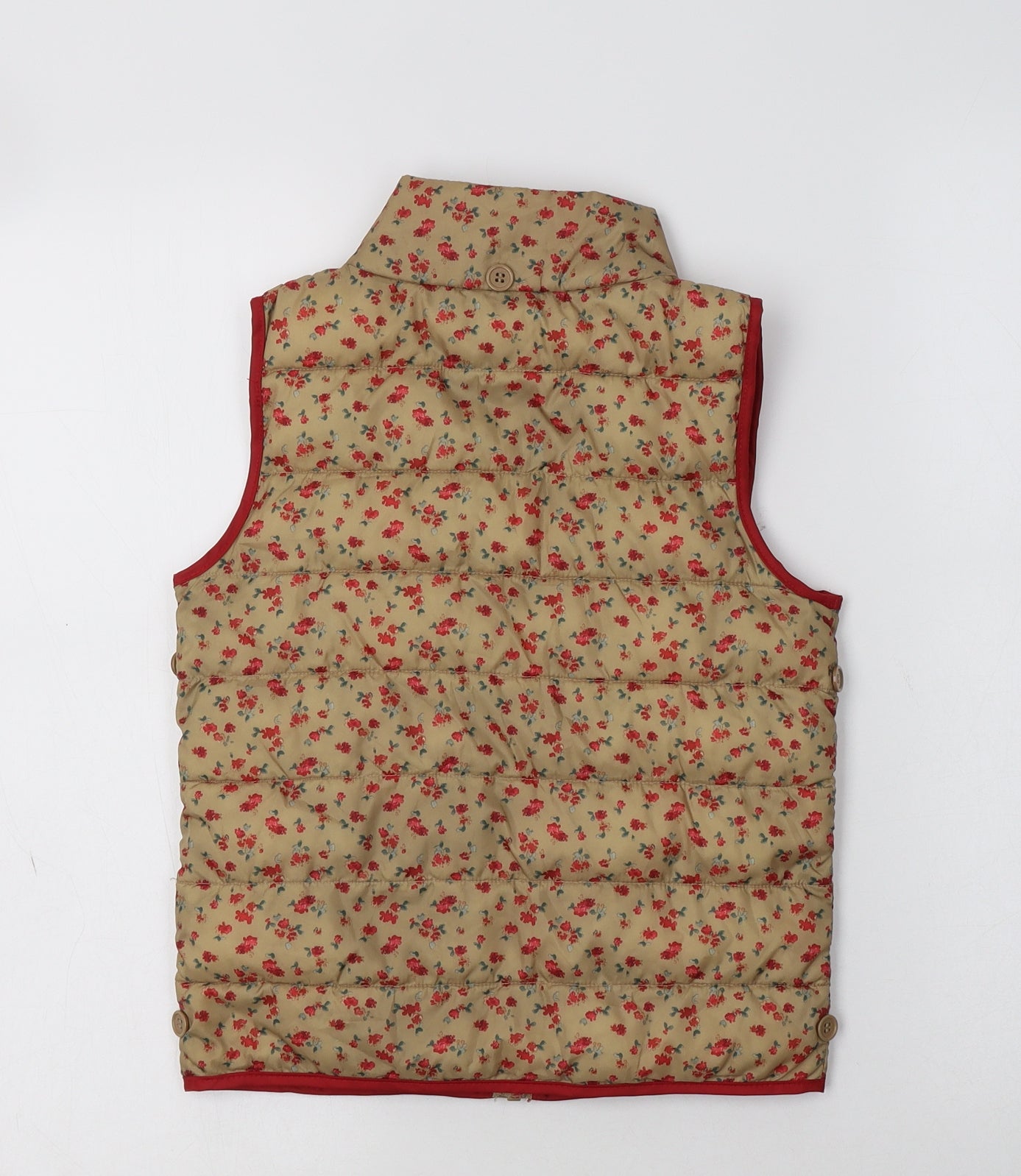 NEXT Girls Beige Floral  Gilet Waistcoat Size 7 Years