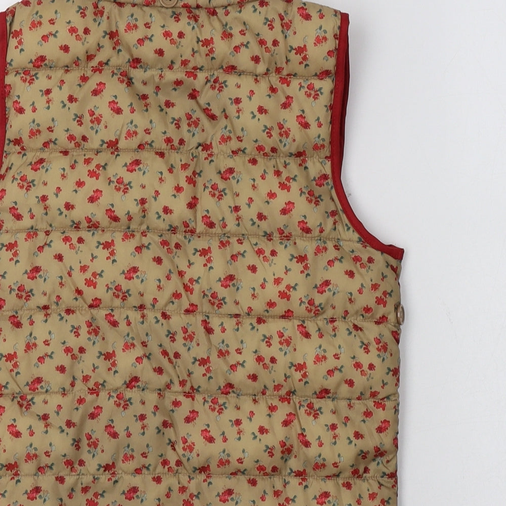 NEXT Girls Beige Floral  Gilet Waistcoat Size 7 Years