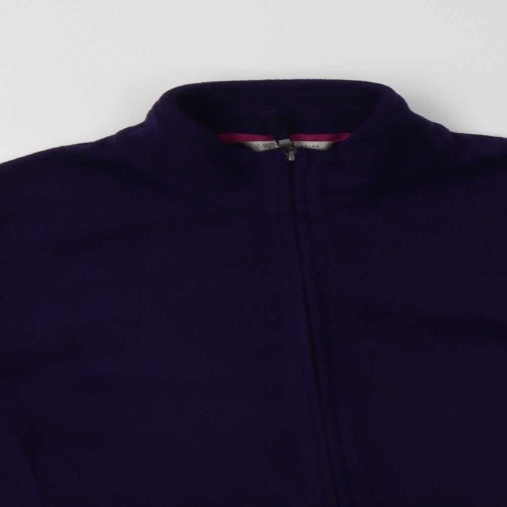 M&S Womens Purple  Polyester Full Zip Sweatshirt Size 18