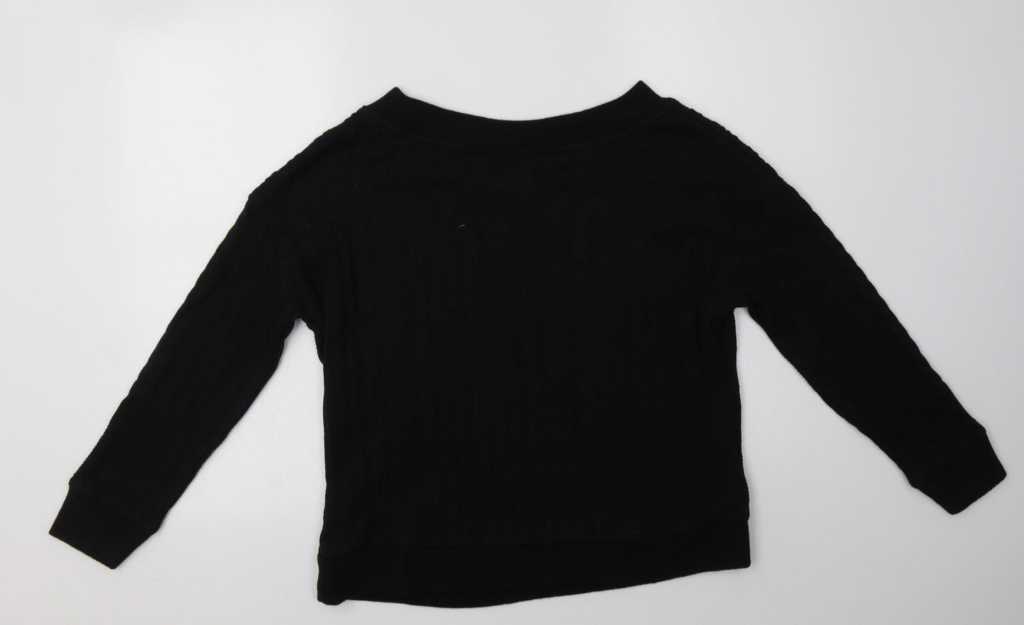 Nutmeg Womens Black Boat Neck  Polyester Pullover Jumper Size 14