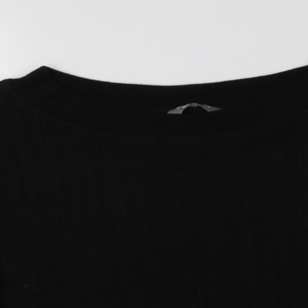 Nutmeg Womens Black Boat Neck  Polyester Pullover Jumper Size 14