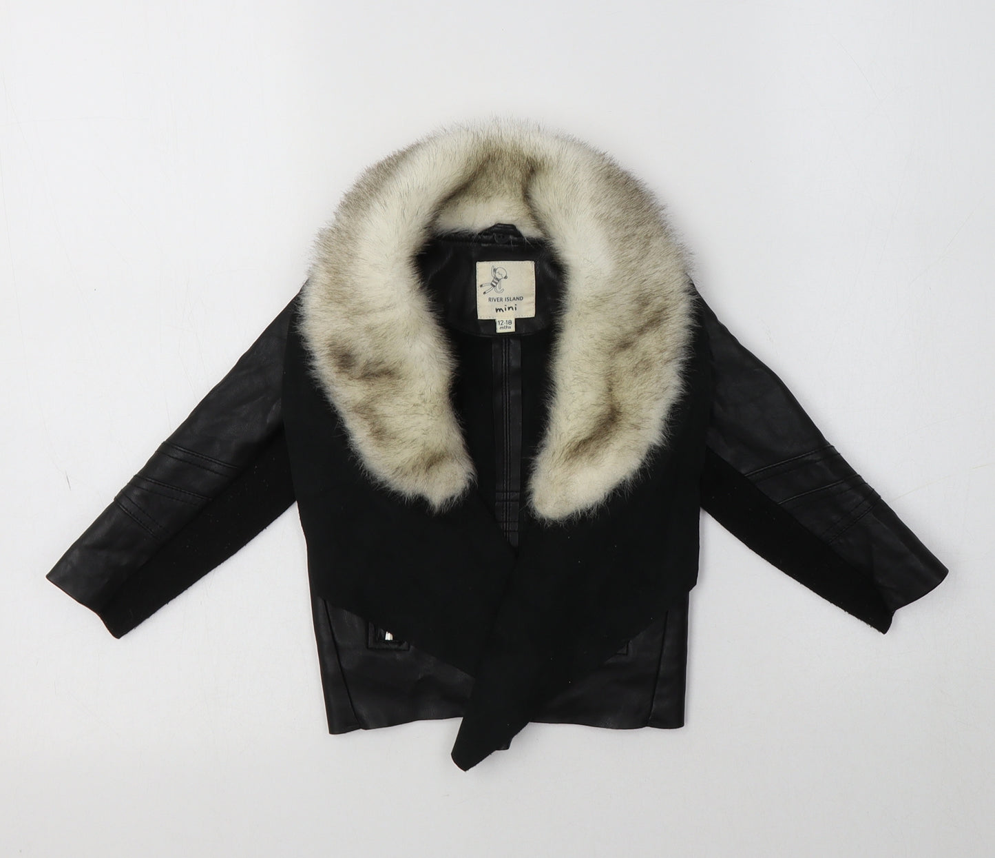 River Island Baby Black   Biker Jacket Size 12-18 Months