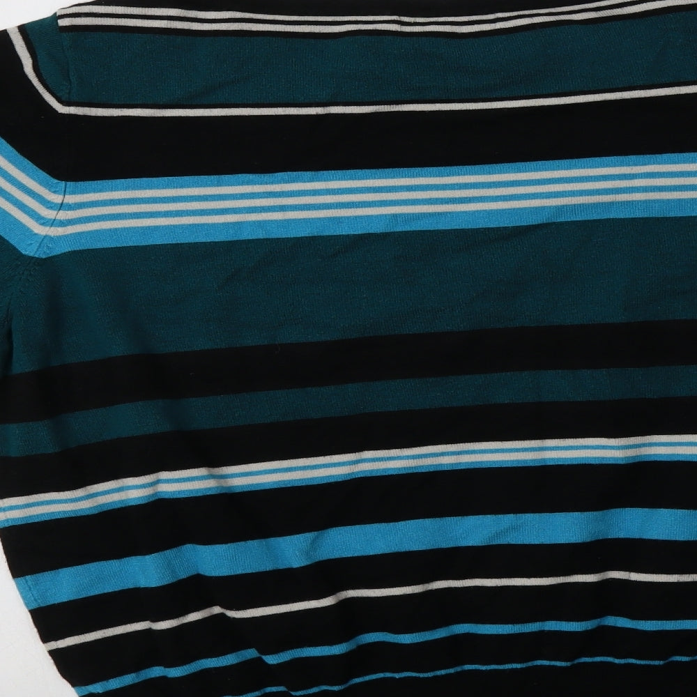 Debenhams Womens Multicoloured Boat Neck Striped Viscose Pullover Jumper Size 20