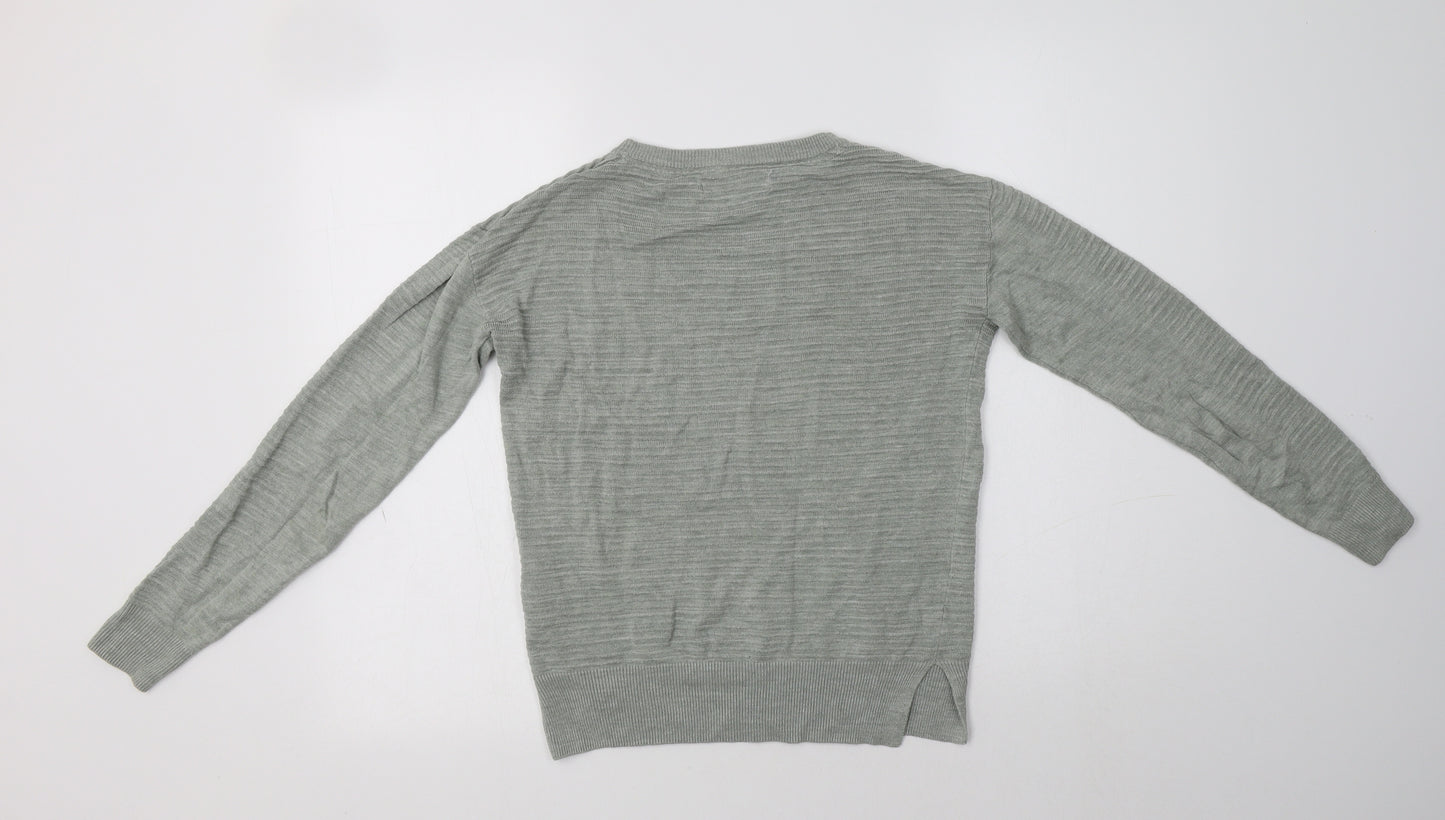 NEXT Womens Green Crew Neck  Viscose Pullover Jumper Size 6