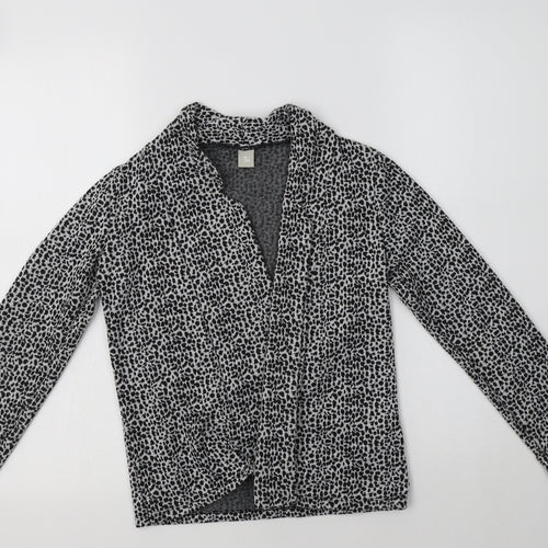 TU Girls Black Animal Print  Jacket Blazer Size 9 Years