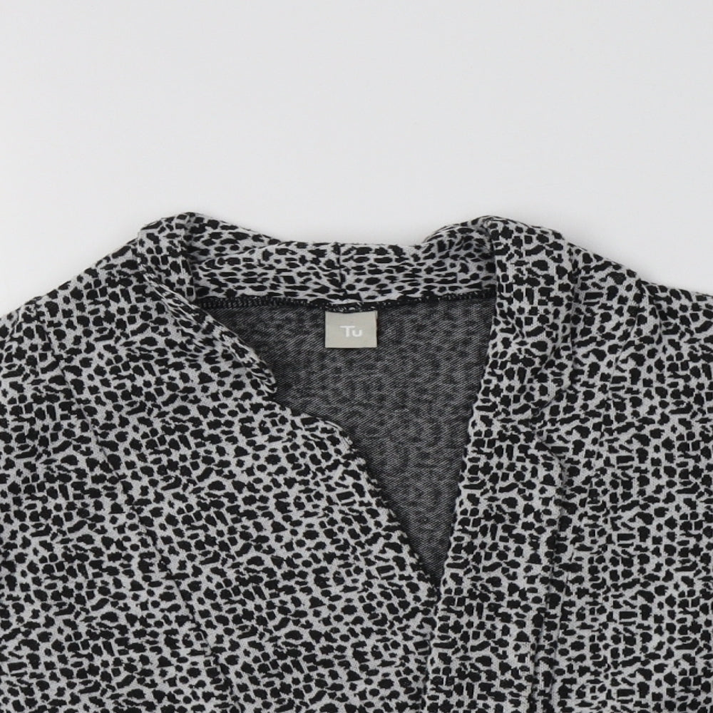 TU Girls Black Animal Print  Jacket Blazer Size 9 Years