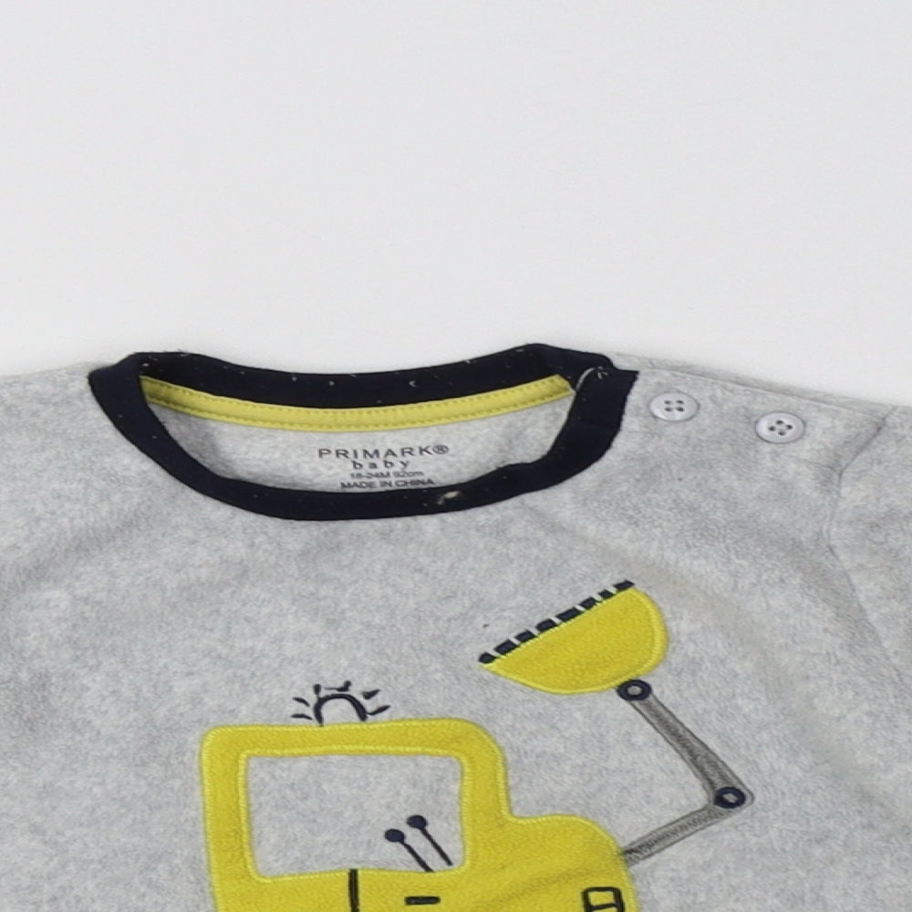 Primark Baby Grey  Polyester Pullover Jumper Size 18-24 Months   - Digger