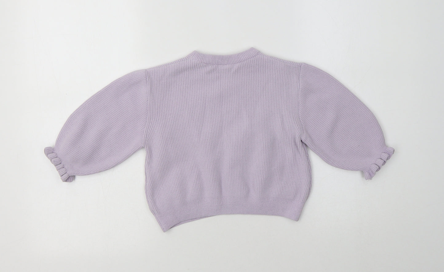 Zara Girls Purple Crew Neck  Polyester Pullover Jumper Size 3-4 Years