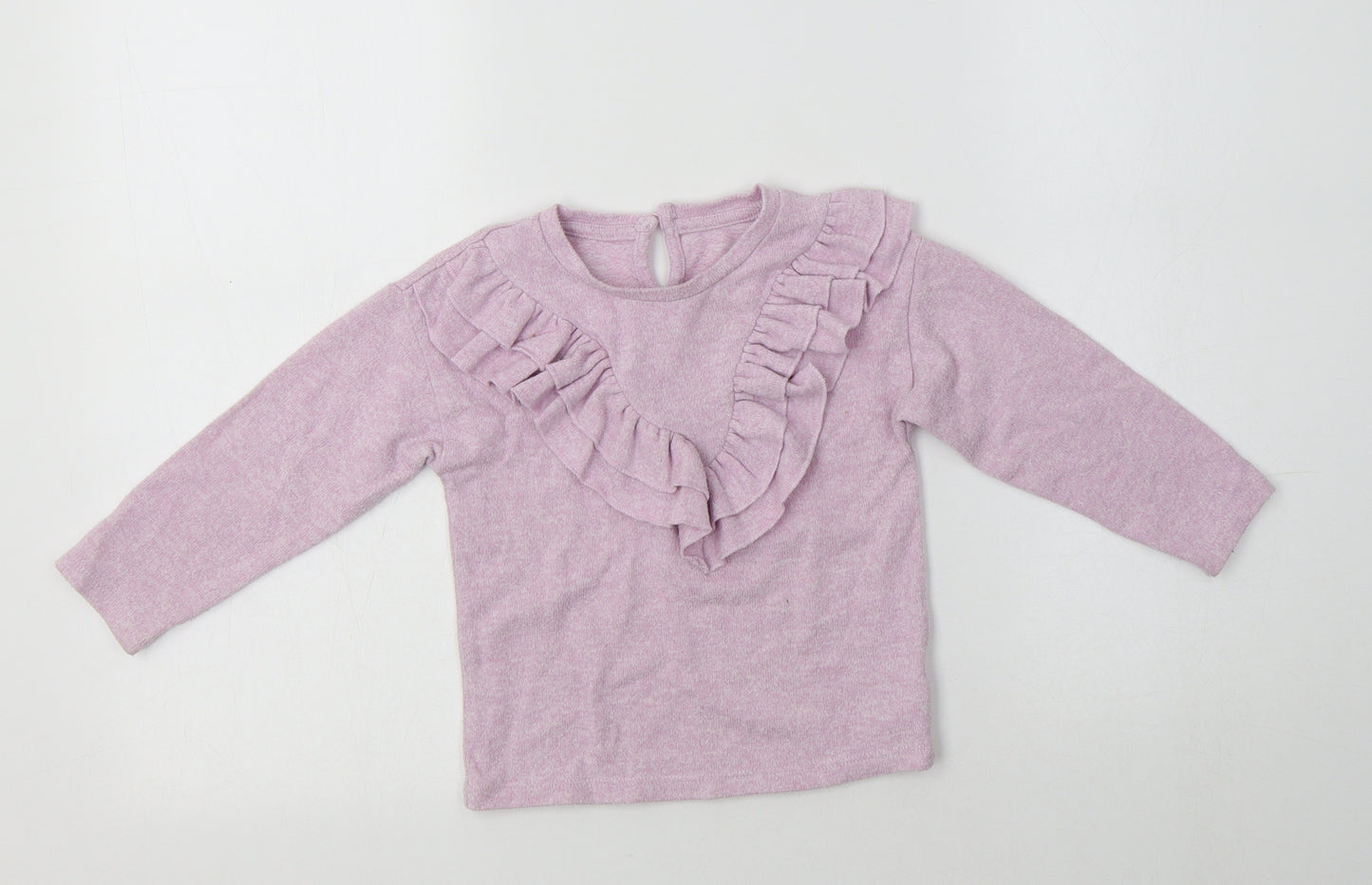 Matalan Girls Purple Crew Neck  Polyester Pullover Jumper Size 2-3 Years