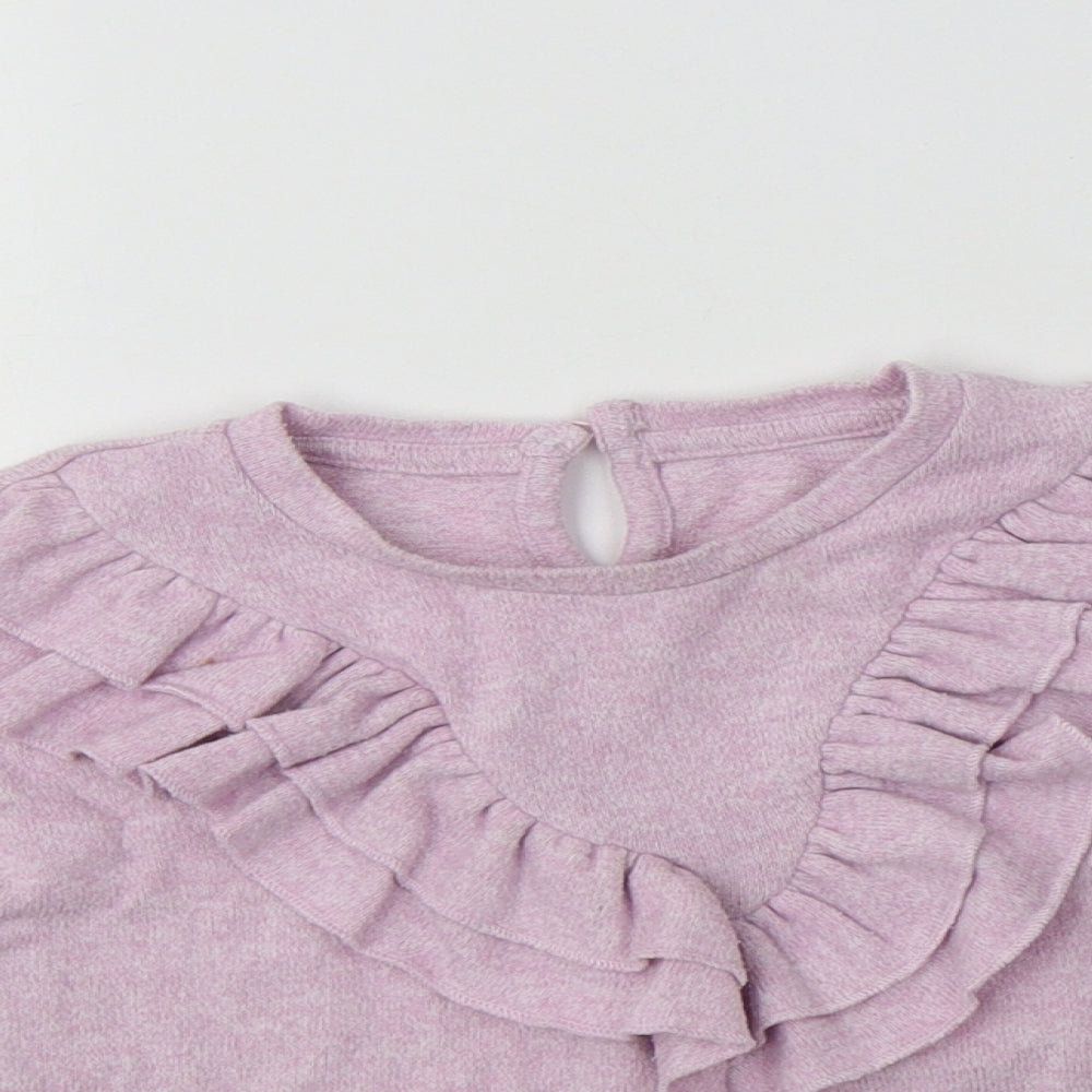 Matalan Girls Purple Crew Neck  Polyester Pullover Jumper Size 2-3 Years